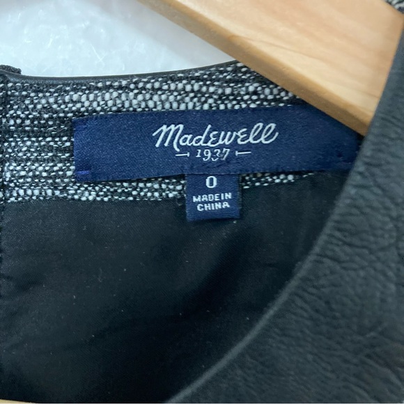 Madewell Heather Gray Sleeveless Dress with Faux Leather Collar & Pockets Size 0 - Picture 4 of 6